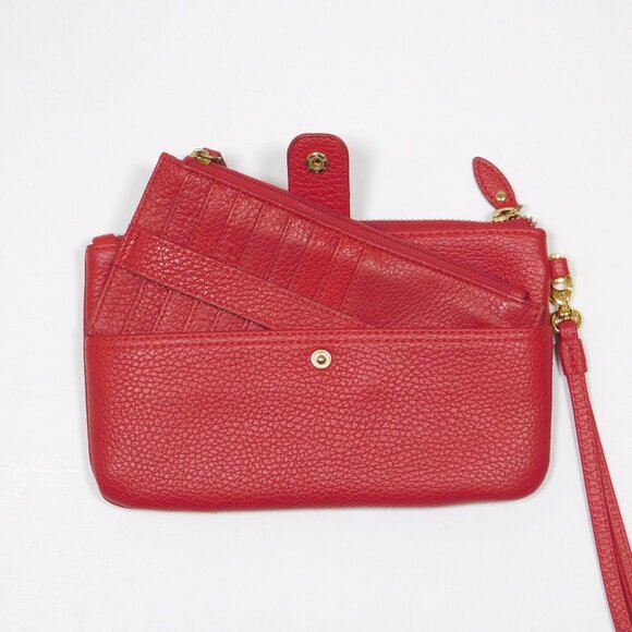 LODIS Olivia Pebble Leather Organizer Wristlet Wallet Clutch (12124) - Picture 2 of 7